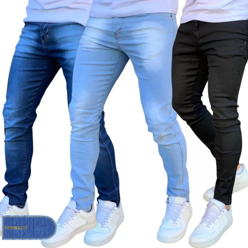 Foto de Kit Calça Jeans Skinny Masculina Com Lycra Estica Muito Nf super promoção, categoria Geral, oferta na Promotina