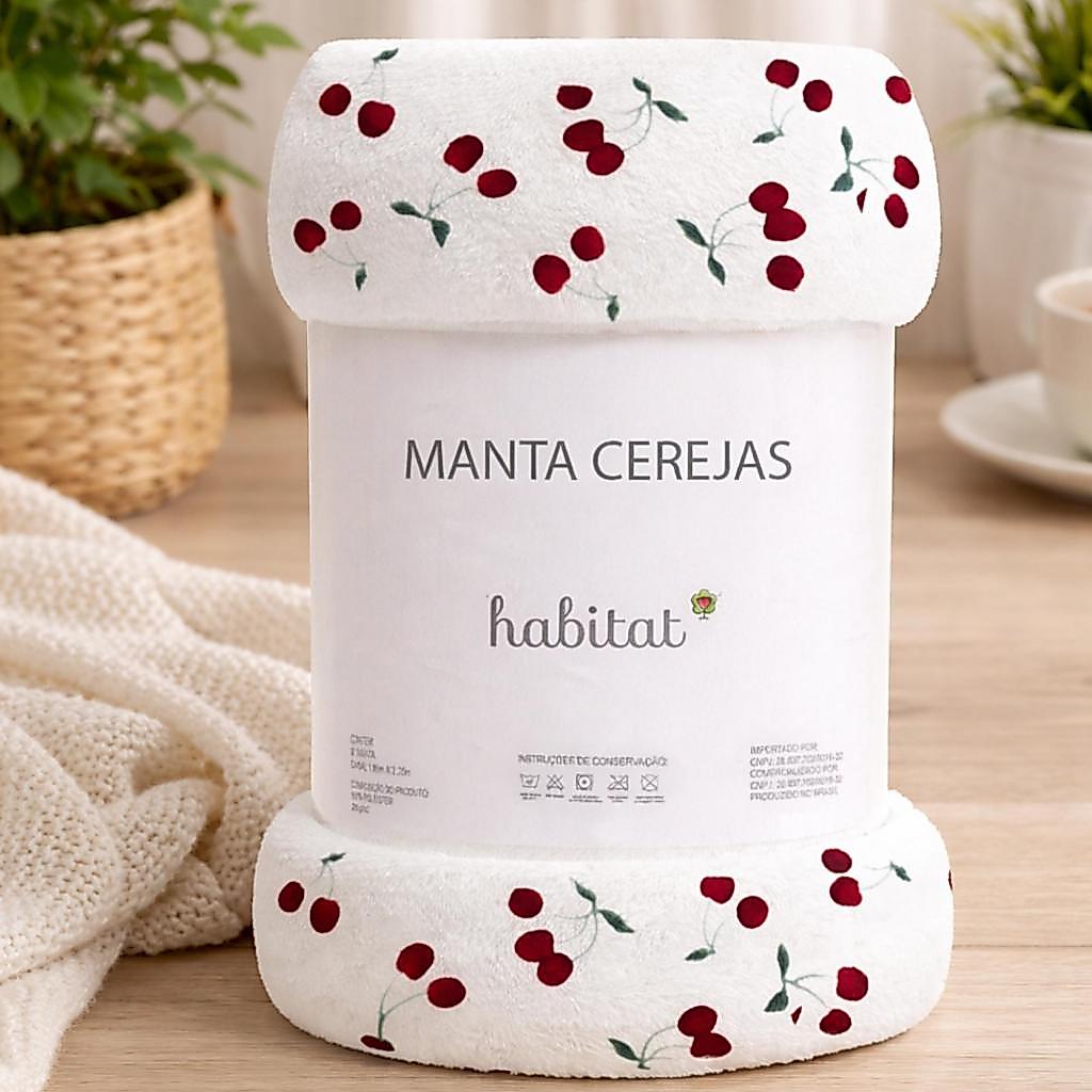 Foto de Manta Cobertor Microfibra Casal Queen Super Quentinha Toque Macio Cereja Habitat, categoria Geral, oferta na Promotina