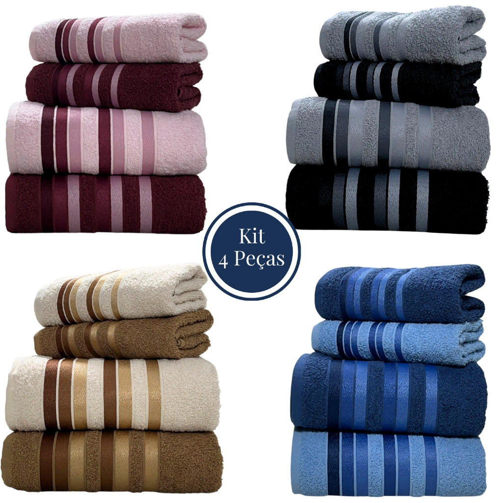 Foto de Jogo Toalha de Banho 4 Peças 100% Algodão Grossa Felpuda Super Macia Excelente Absorção New Premier Habitat, categoria Geral, oferta na Promotina